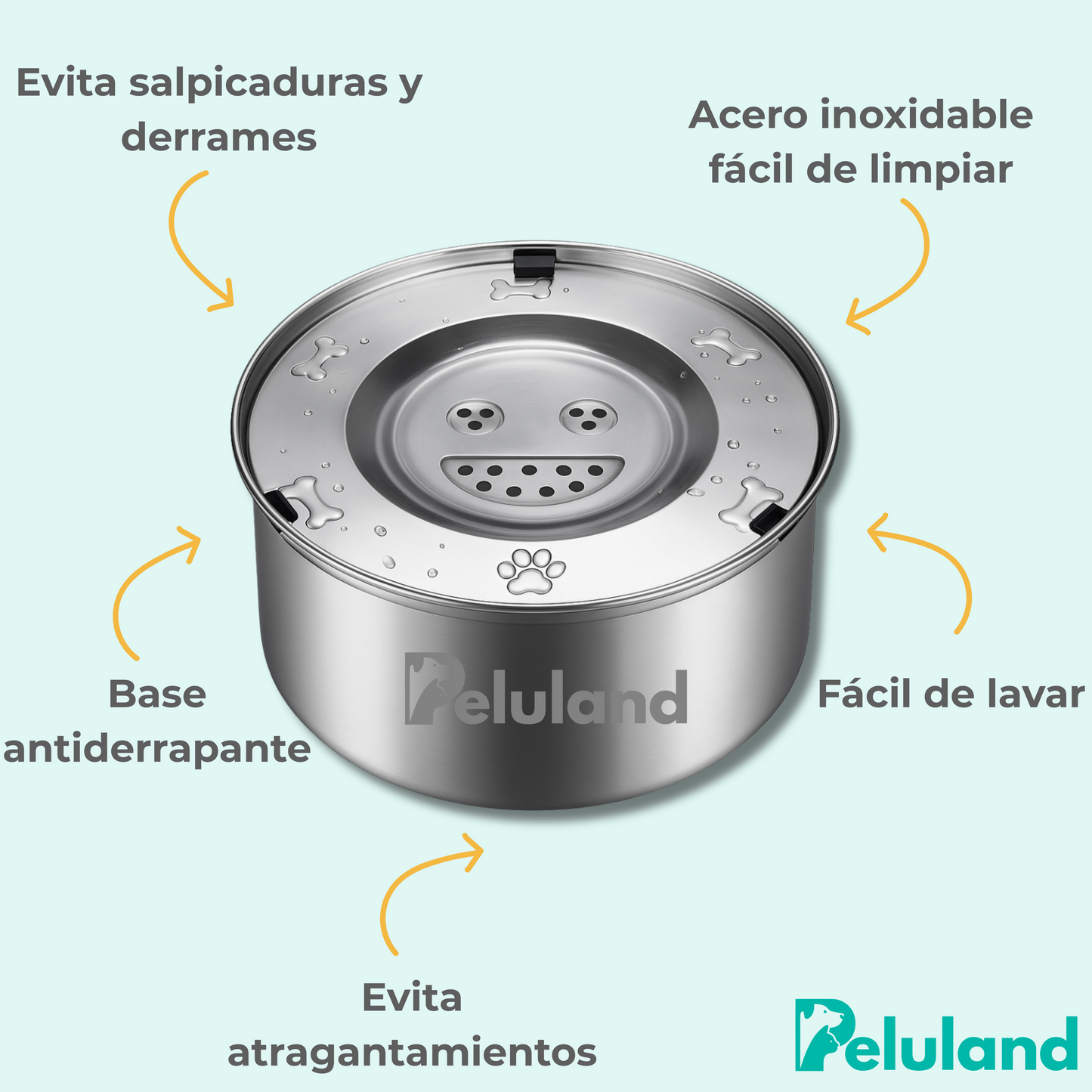 Plato Antisalpicaduras Ultra de Acero Inoxidable